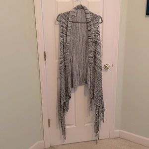 Knitted long sweater vest